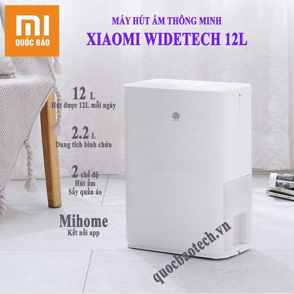 Máy hút ẩm thông minh Xiaomi New Widetech 12L, 18L - kết nối App Mihome