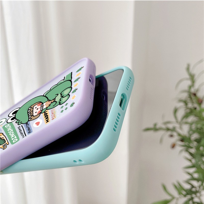 Ốp lưng Iphone Dino milk tea viền màu iphone 6/6plus/6s/6s plus/7/7plus/8/8plus/x/xs/xs max/11/11promax/12/12pro max