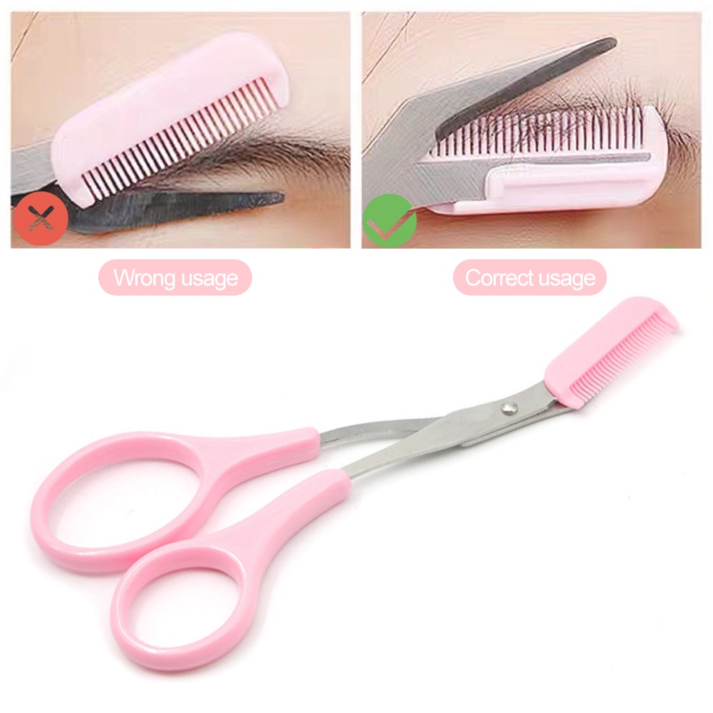 Kéo Tỉa Chân Mày Bằng Thép Không Gỉ Kèm Lược Tiện Dụng