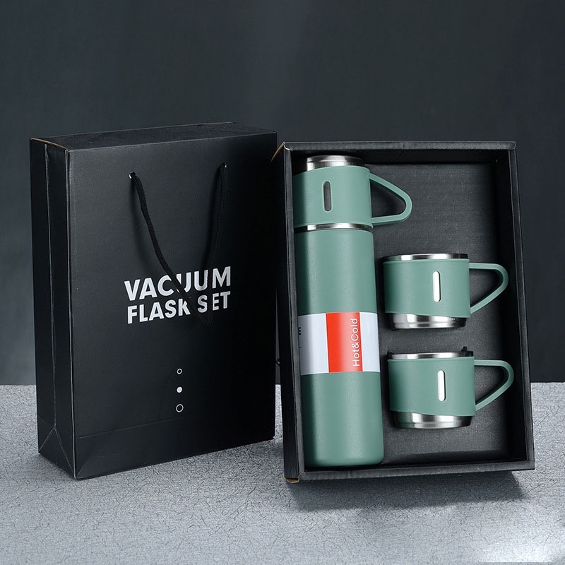Bình Giữ Nhiệt INOX 304 - 500ml Tặng Kèm 2 Cốc Sang Trọng Chắc Chắn Chất Lượng Cao