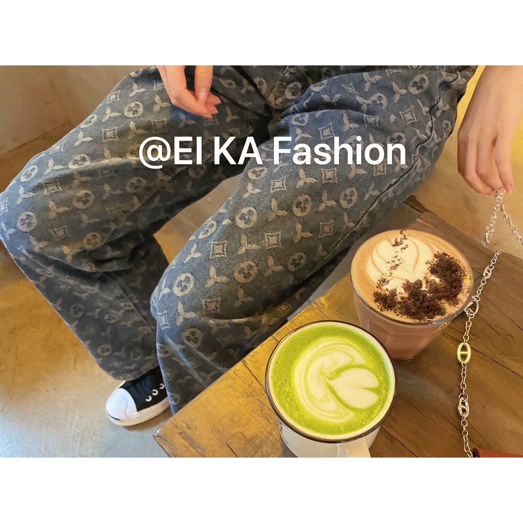 Quần Jeans Ống Đứng In Họa Tiết Phong Cách Hàn Quốc Size (M-L) Cho Nam Quần lv quần lv ống rộng | BigBuy360 - bigbuy360.vn