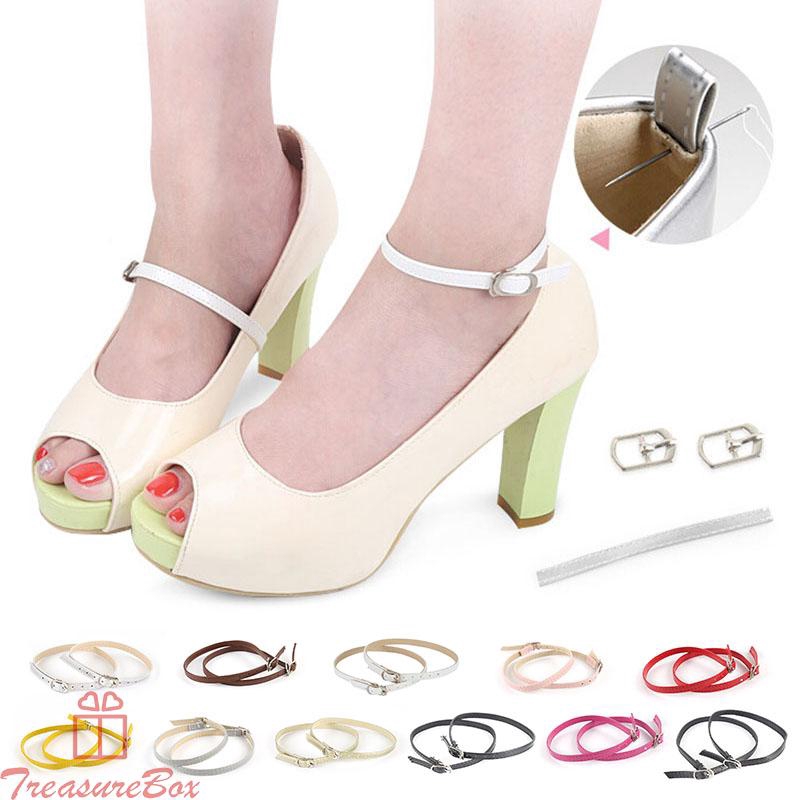 Dây giày cao gót giả da khóa có thể tháo rời được