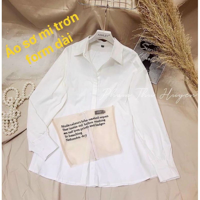 Sơ mi nữ tay dài - Sơ mi đi học form rộng - SM04