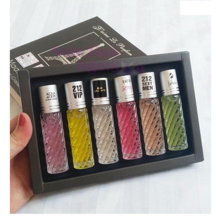 Nước hoa ❤️𝑭𝒓𝒆𝒆𝒔𝒉𝒊𝒑❤️ Bộ 6 chai nước hoa lăn Pháp cao cấp