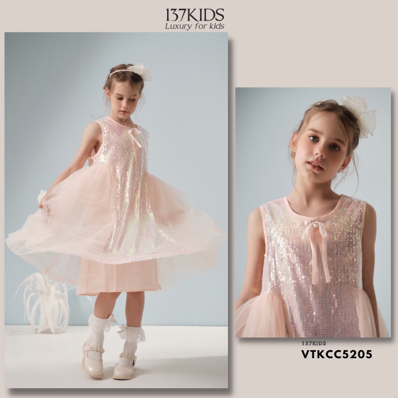 Váy công chúa bé gái 137Kids thiết kế sang chảnh cho bé đi chơi đi dự tiệc