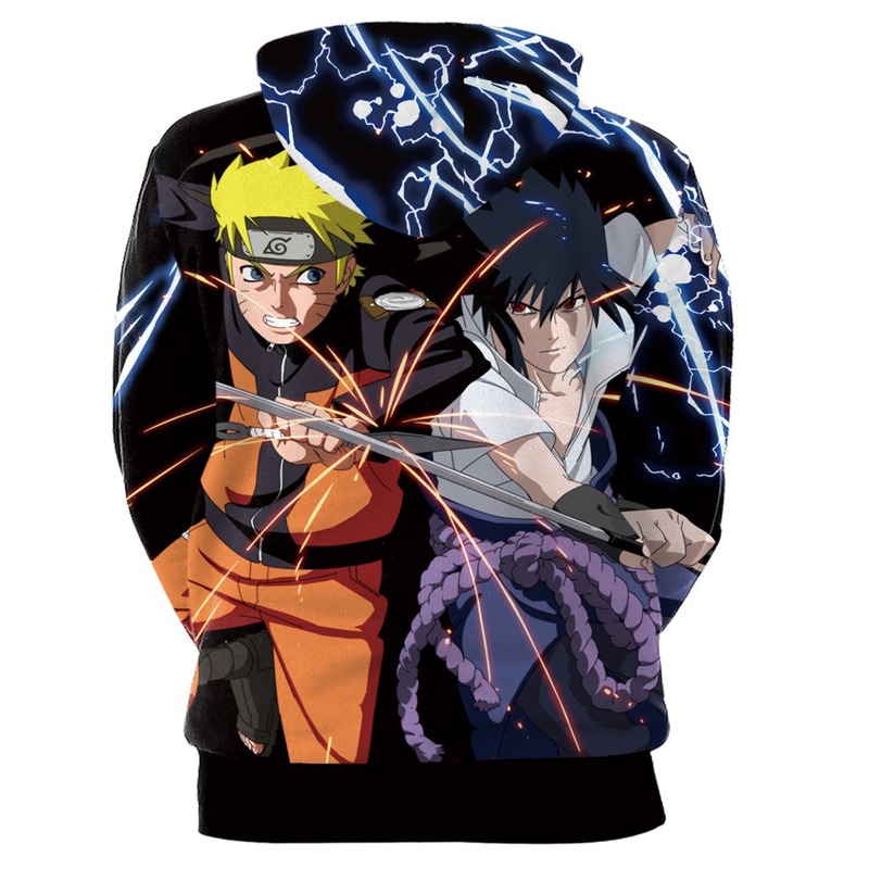 "Cosplay Naruto Sasuke quần áo công nghệ số 3D In kĩ thuật số áo phao đầy áo trùm áo vét áo khoác vợ chồng câu lạc bộ Nhật Bản Anime Naruto."