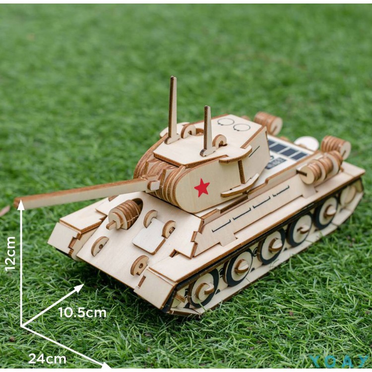 Mô hình lắp ráp gỗ 3D Xe Tăng T34 laze