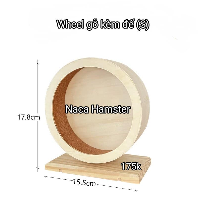 Wheel chạy hamster gỗ tự nhiên có đế
