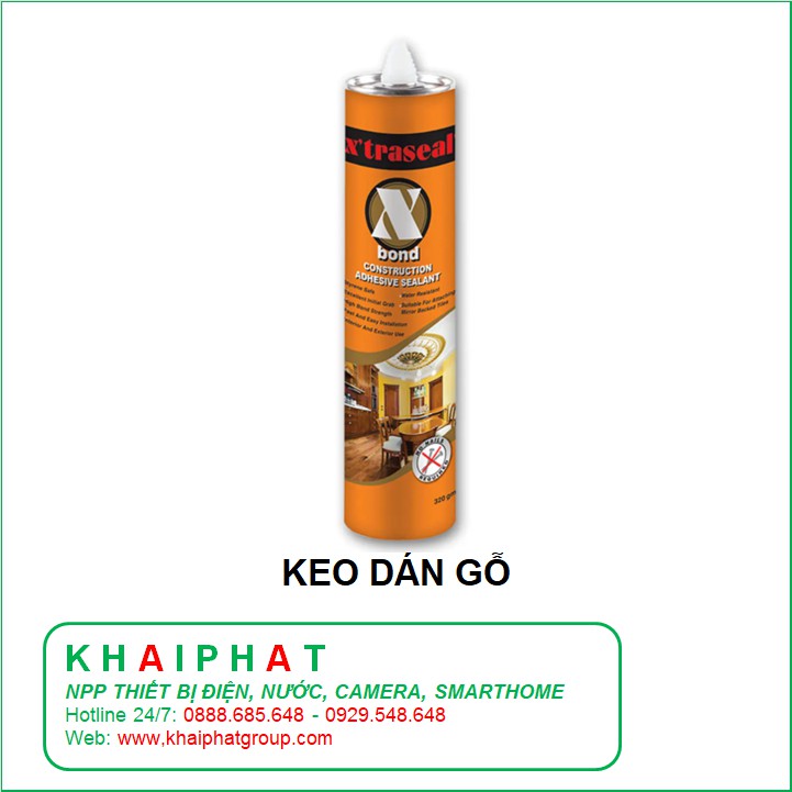 Keo silicone dán đa năng X'traseal X'bond XTRA XBOND, keo dán gỗ, mica dùng trong quảng cáo - KHẢI PHÁT ELECTRIC
