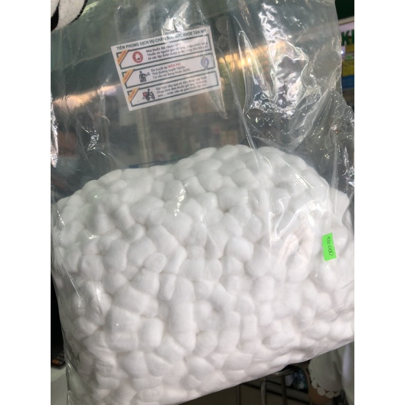 Bì 500gr Bông gòn viên Bảo thạch tiệt trùng gói 500gr bông gòn y tế dạng viên bông viên 3cm x 3cm Bảo Thạch