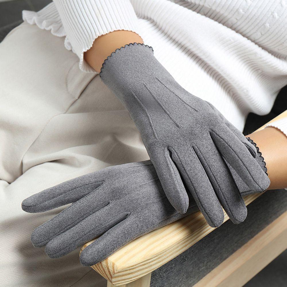 Găng Tay Chữ T Hở Ngón Màu Sắc Trơn Có Thể Dùng Màn Hình Cảm Ứng Phong Cách Hàn Quốc Dành Cho Nữ