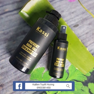 Cặp Dầu gội + Xịt dưỡng chống rụng và kích thích mọc tóc Kassi 500ml