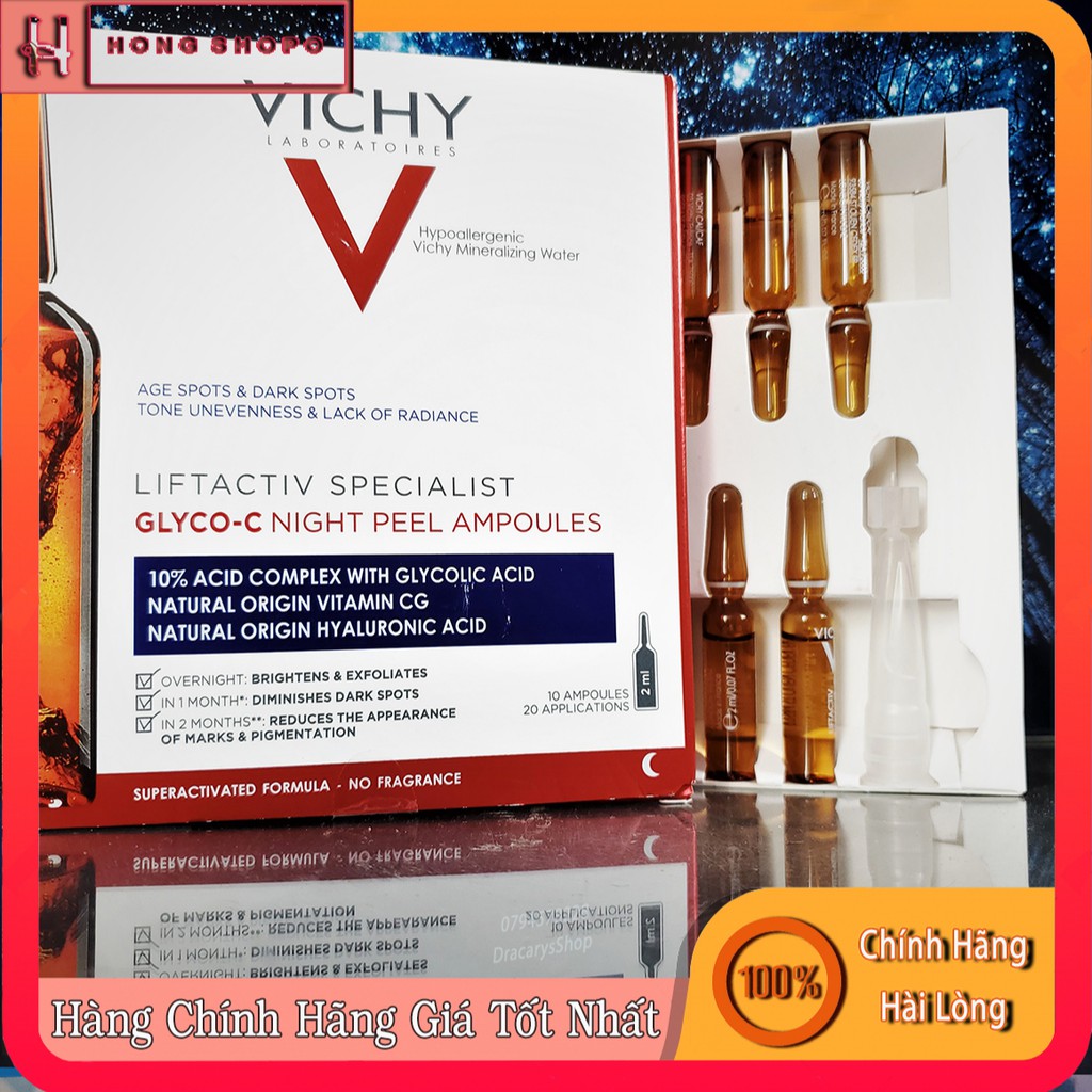 TINH CHẤT CÔ ĐẶC Vichy GIÚP DƯỠNG SÁNG DA, MỜ THÂM NÁM BAN ĐÊM  LIFTACTIV SPECIALIST AMPOULE GLYCO-C 2ml x 10