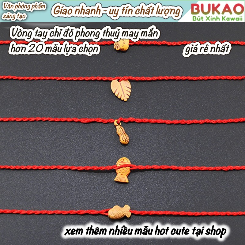 Set 10 dây vòng tay chỉ đỏ phong thuỷ quà tặng may mắn BUKAO