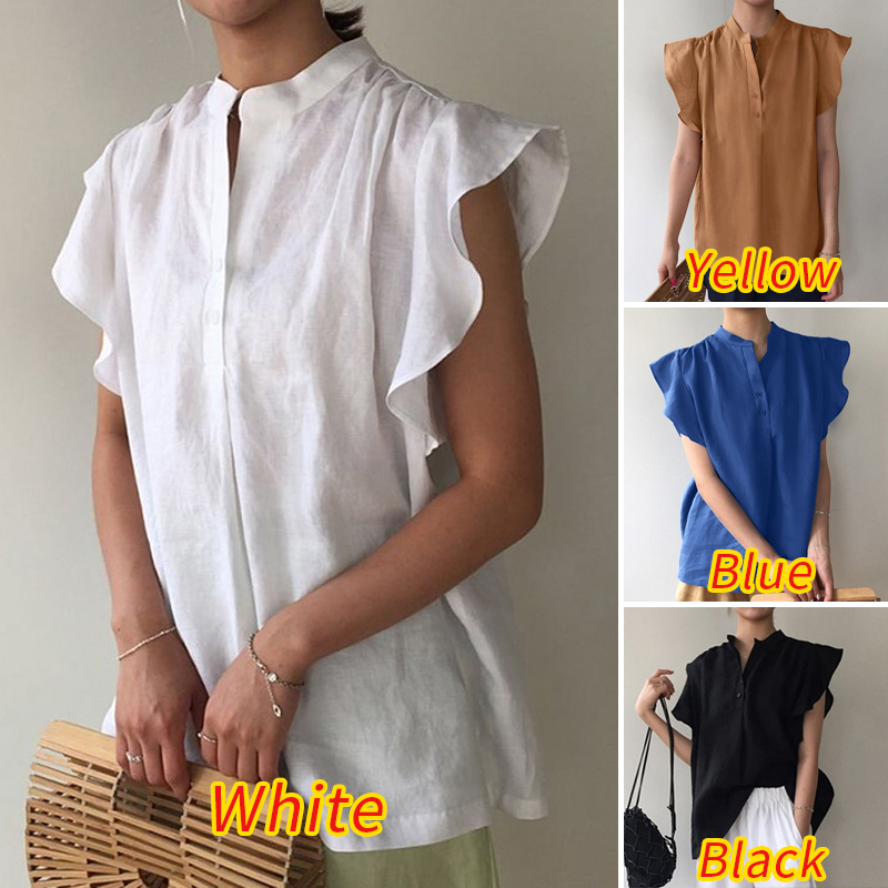 Áo Kiểu ZANZEA Không Tay Cổ Chữ V Màu Trơn Thời Trang Cho Nữ | BigBuy360 - bigbuy360.vn