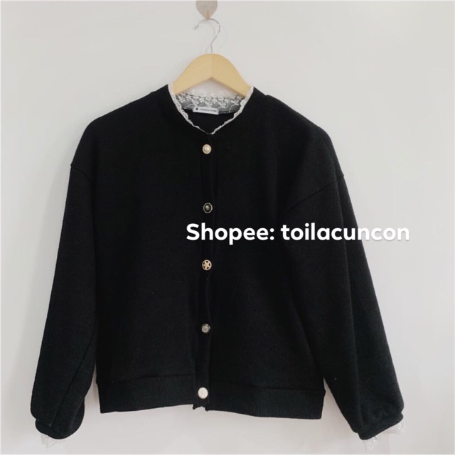 (Có sẵn) Áo len viền ren tiểu thư / Khoác cardigan len Quảng Châu (có ảnh thật) | BigBuy360 - bigbuy360.vn