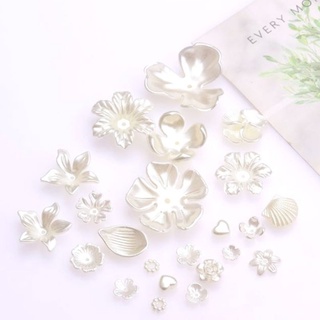 Set 10 bông hoa màu trắng ngọc - Nguyên liệu làm cài tóc cô dâu, cài tóc cổ trang thủ công, handmade DIY