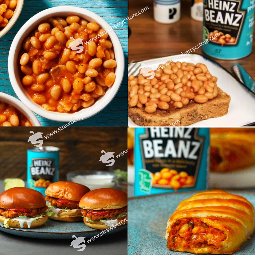 Đậu Hầm Sốt Cà Chua Đóng Hộp Heinz Beanz in a Rich Tomato Sauce, Lon 415g, Lốc 6 Lon