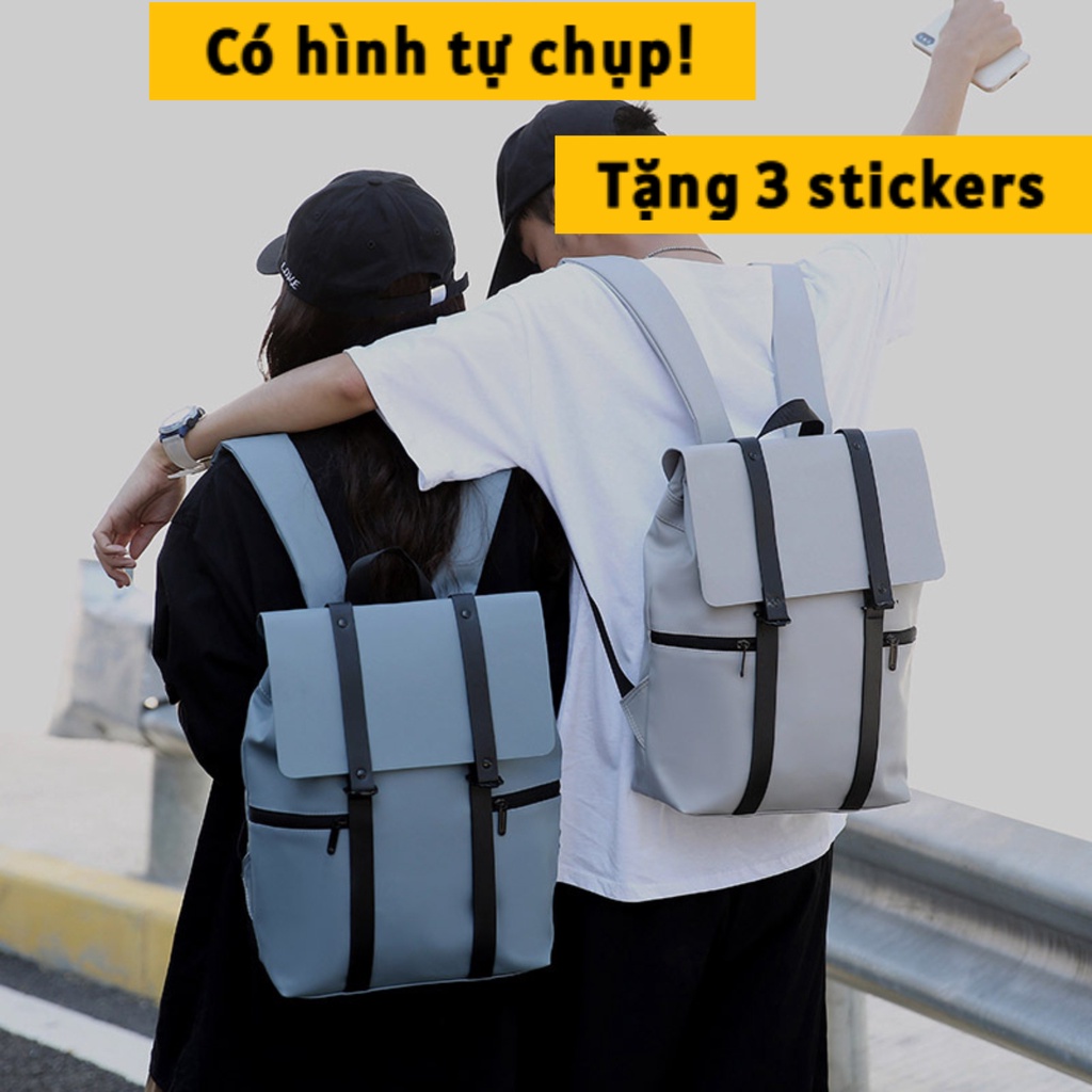 Balo nam nữ da PU bền, cặp form vuông cá tính, balo đựng lap 15inch đi học, đi chơi, phong cách Hàn Quốc 2023