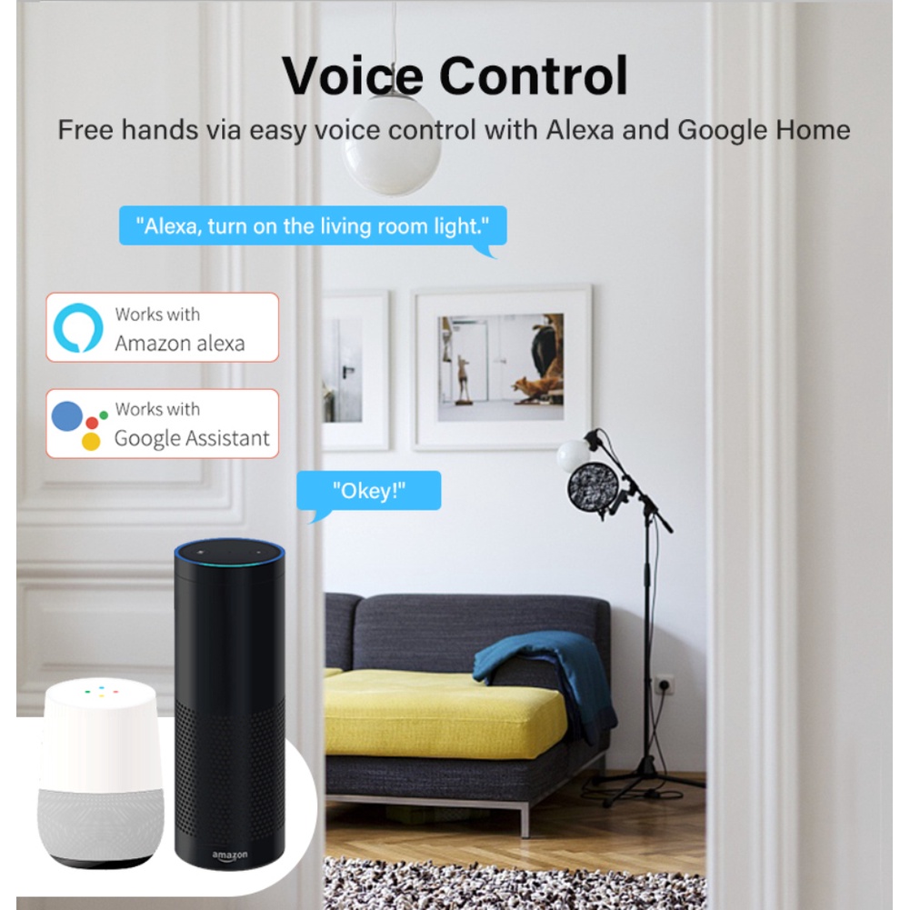 Mô đun công tắc đèn wifi thông minh mini 1 / 2 Google điều khiển từ xa kèm phụ kiện