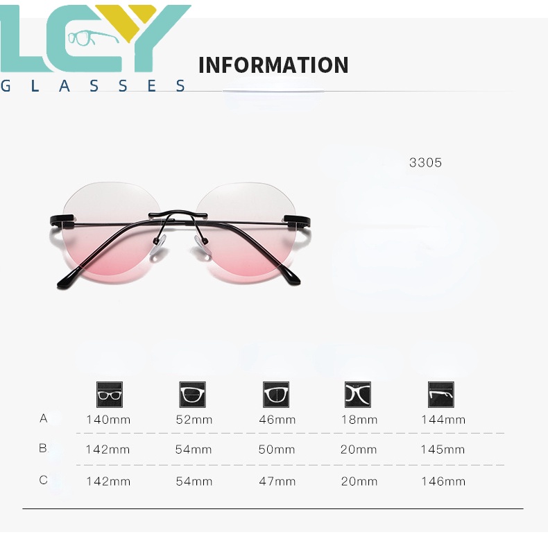 Lcy Mắt Kính Màu gradient Chống Ánh Sáng Xanh Thời Trang Cho Nữ 3305