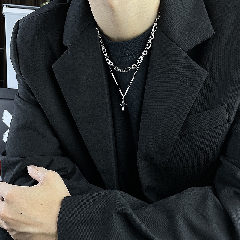 Vòng cổ Nhiều Lớp Mặt Thánh Giá Thời Trang Cao Cấp Dành Cho Nam Nữ