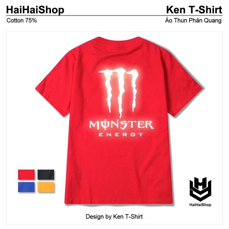 Áo Thun Phản Quang Monster Cotton 75%, Form rộng Unisex, nam nữ Đẹp Ken T-Shirt.