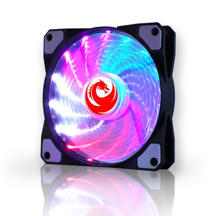 [Mã ELDEC10K giảm 10K đơn 20K] Quạt Fan Case 12 cm led 7 màu (15 bóng ) RED DRAGON