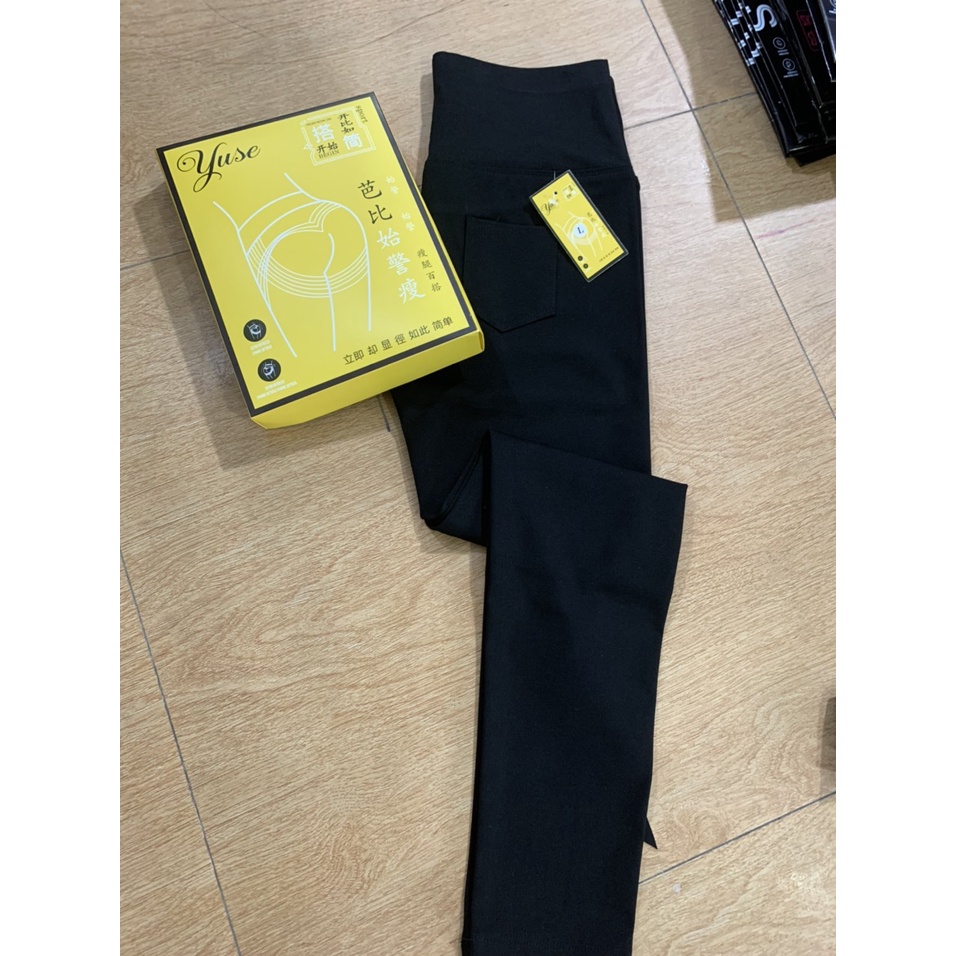 Quần Legging nữ cạp vạt chéo không viền chất umi cao cấp co dãn lưng cao dấu bụng cực tốt