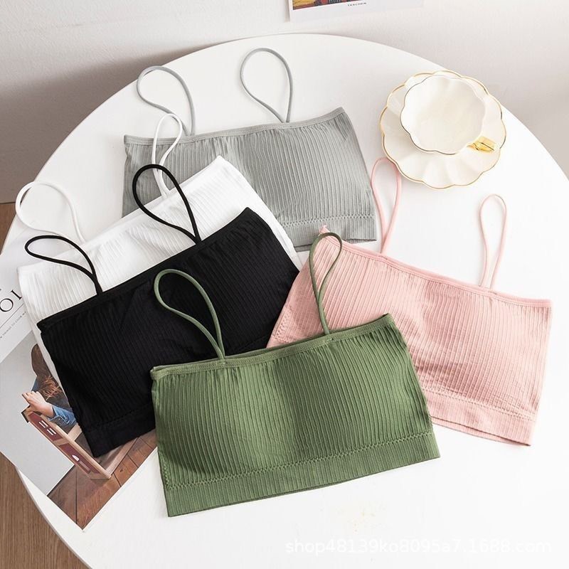 Áo Bra 2 Dây - Áo Lót Không Gọng - Bra Nữ Cotton Gân Tăm Có Mút 809 | BigBuy360 - bigbuy360.vn