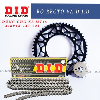 B3 [ Yamaha MT-15 PKN ] Sên Nhông Đĩa Recto và Sên Phốt Cao Su 428 T-Ring DID Dùng Cho Xe Yamaha MT-15 PKN