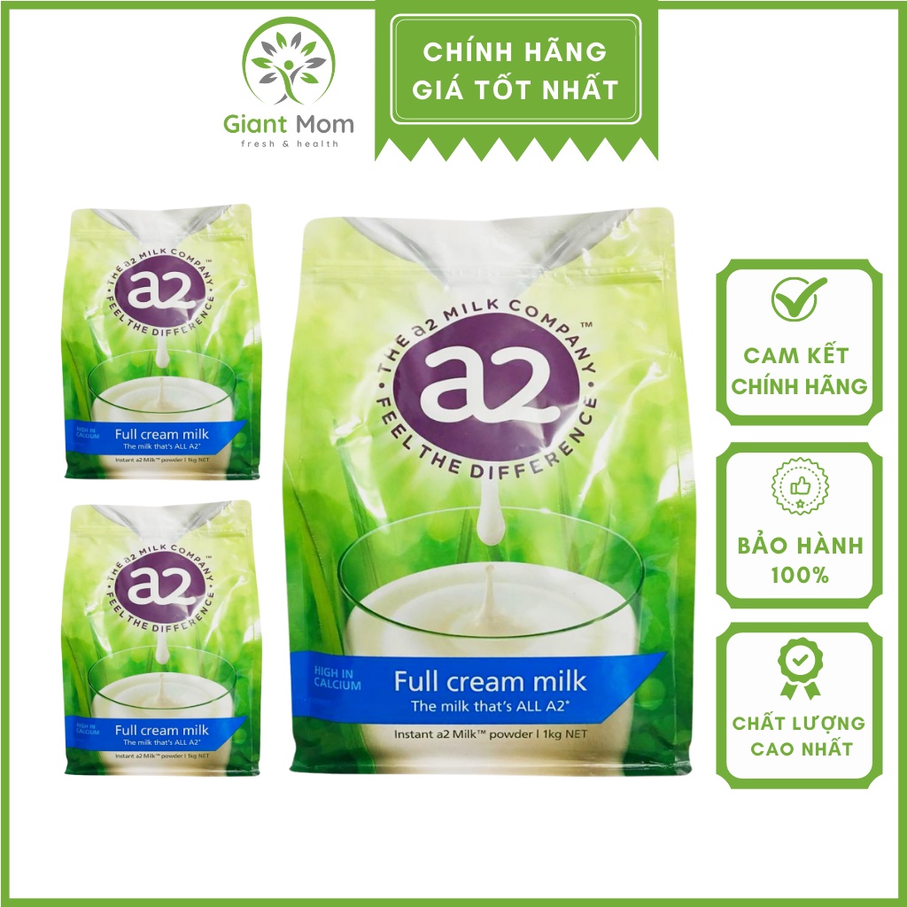Sữa Tươi A2 Nguyên Kem 1kg Giantmom - Sữa A2 Úc Nguyên Kem Dạng Bột 1kg Hàng Chính Hãng