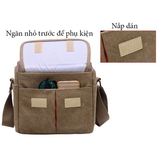 Túi máy ảnh thời trang Souderlor ( Màu xám + vàng kaki + xanh dương )