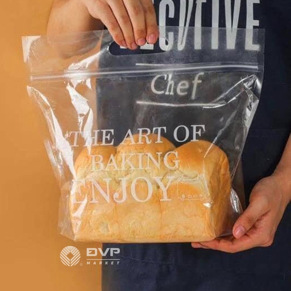 Set 10 túi zip trong suốt nhiều kích thước đựng bánh quy, kẹo nougat, bánh sandwich,..