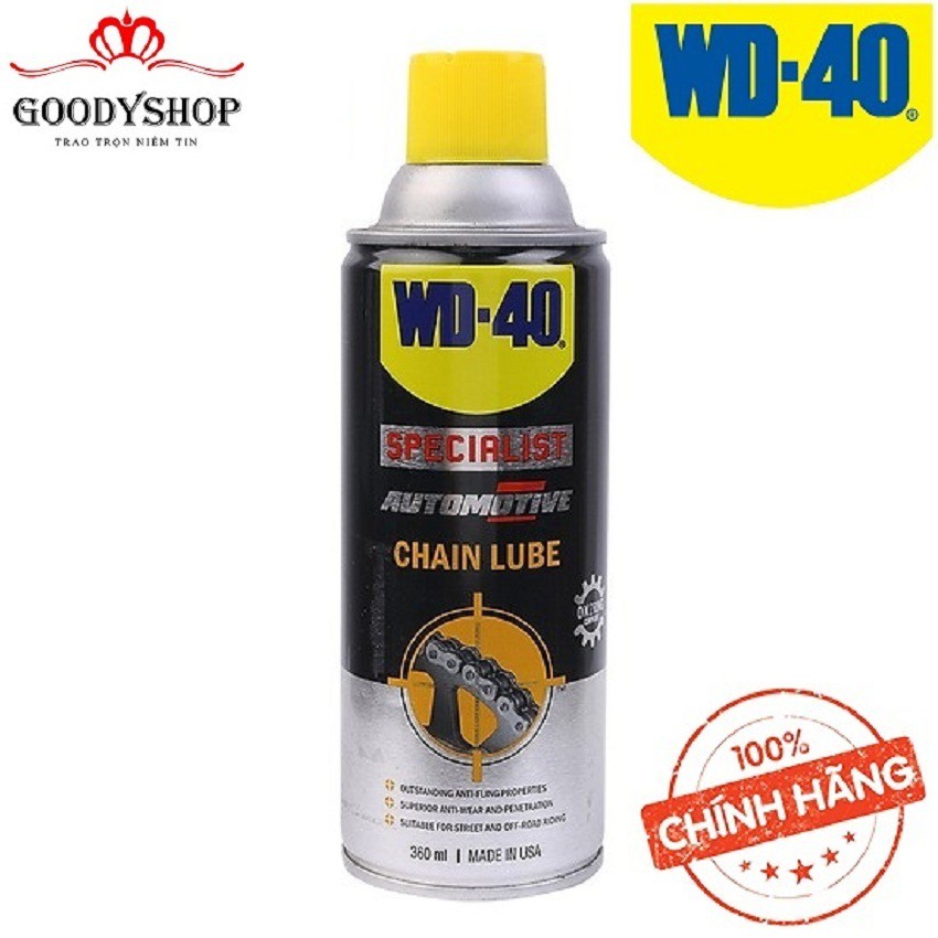 Dầu bôi trơn sên,xích Chain Lube WD40- 360ml <35103> GOODYSHOP