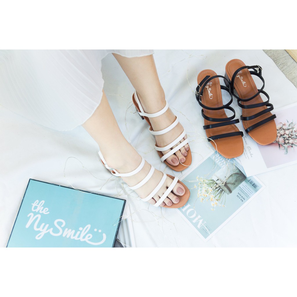Giày cao gót 4 quai 5cm💥 FLASH SALE 💥 - THE NYSMILE - Gót vuông công sở - RYN