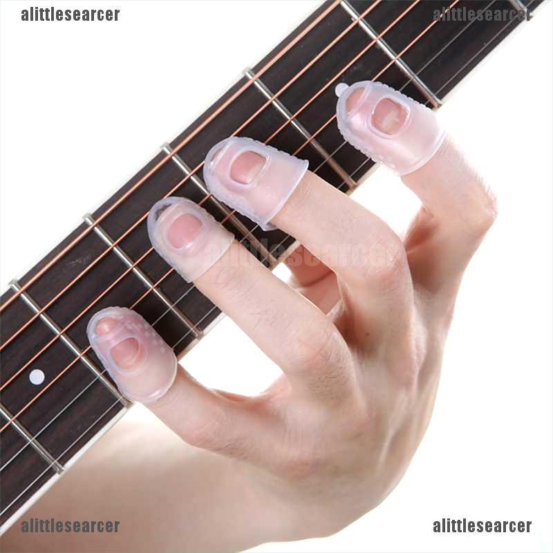 Bộ 4 vỏ bọc bảo vệ ngón tay dùng gảy đàn ukulele bằng chất liệu silicon tiện dụng