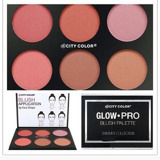 Phấn má hồng City Color Glow Pro Blush Palette Shimmer Collection