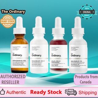 Tinh chất Ordinary Niacinamide 10% + Zinc 1%/Aha 30%+Bha 2%/Alpha Arbutin 2%+Ha/Solution 5% + Egcg/Hyaluronic Acid 30ml