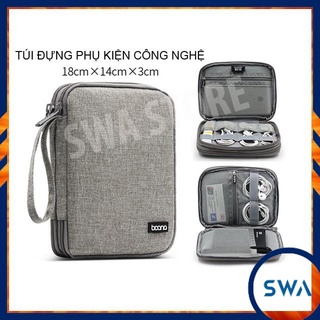 [Vải chống nước] Túi đựng đồ công nghệ 2 ngăn hãng Boona (size 18cm)