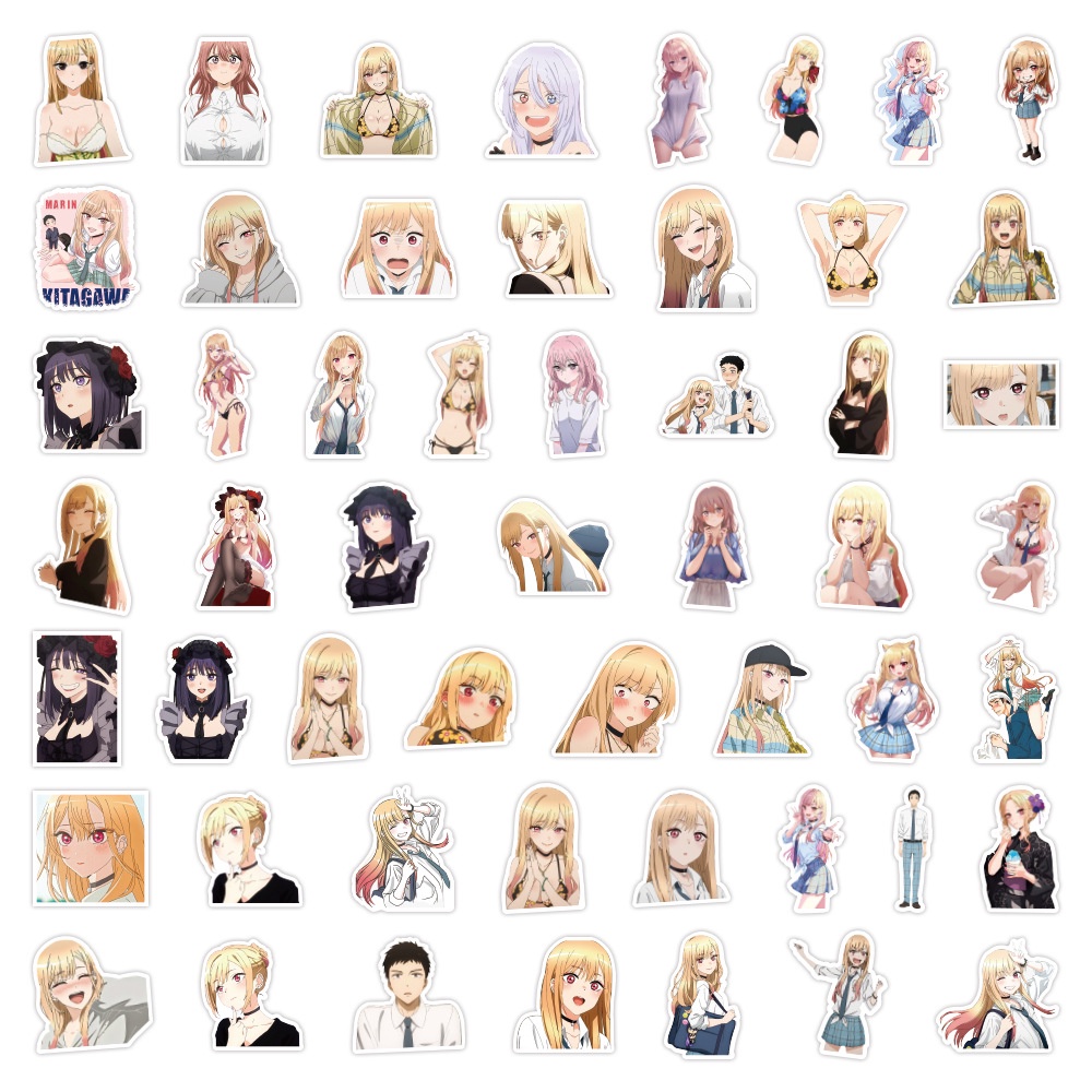 Bộ 50 Hình Dán Anime My Dress-Up Darling Cho Laptop Ván Trượt