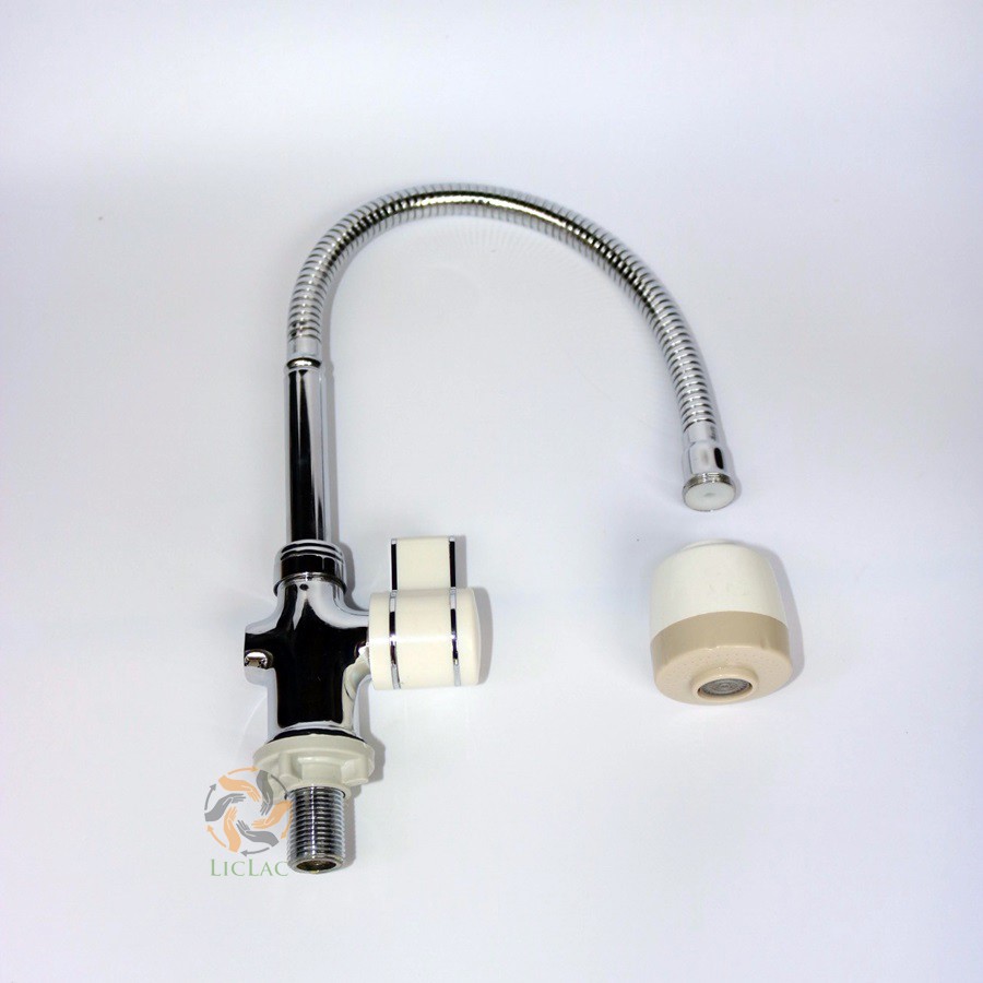 Vòi Rửa Chén Valencia 318 Hàn Quốc Ống Lò Xo xoay 360 độ Kèm đầu vòi Tăng Áp 2 chế độ - LICLAC