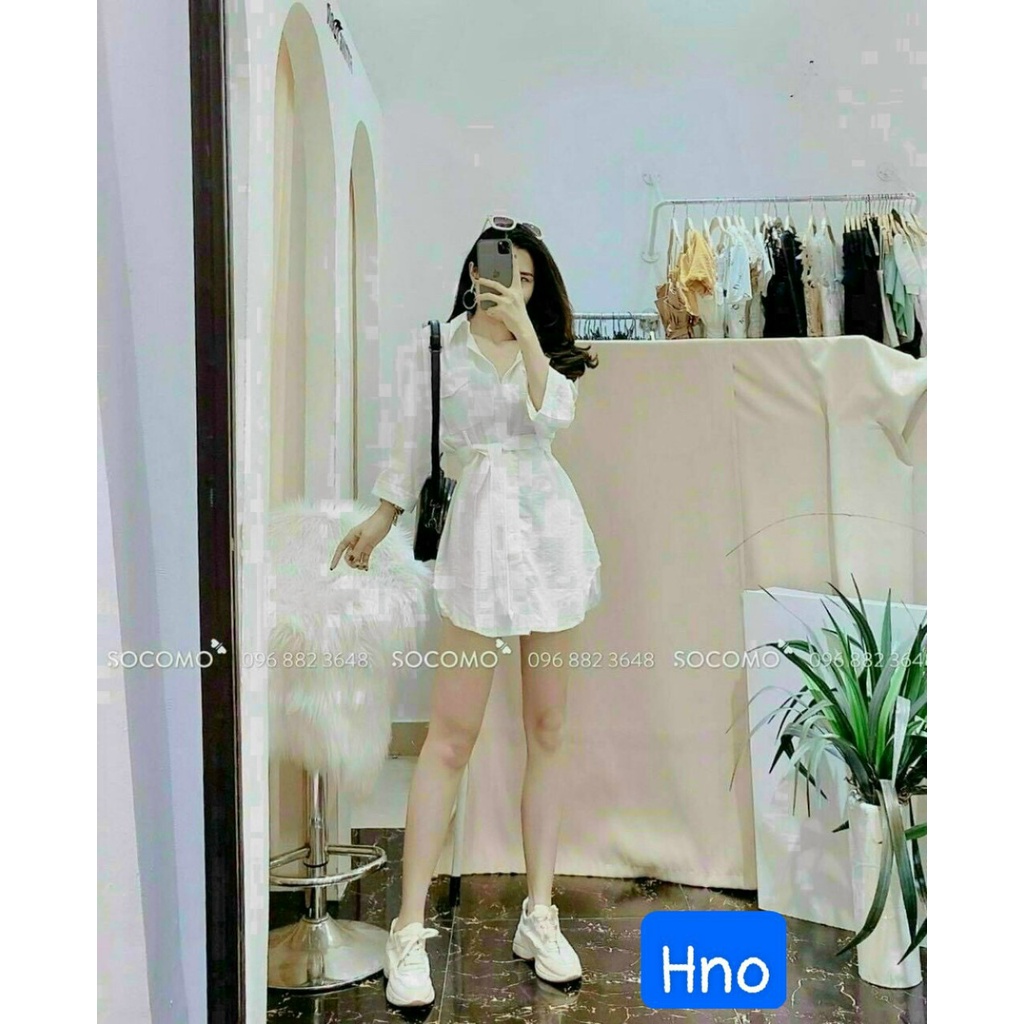 Set đồ nữ dễ thương ️🎈HÌNH THẬT️🎈 set sơ mi dài tay + quần đùi năng động ️👗 tay dài sơ mi | BigBuy360 - bigbuy360.vn