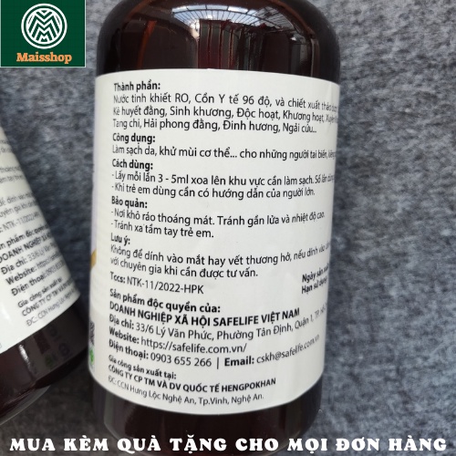Nước tắm khô Safelife 500ml