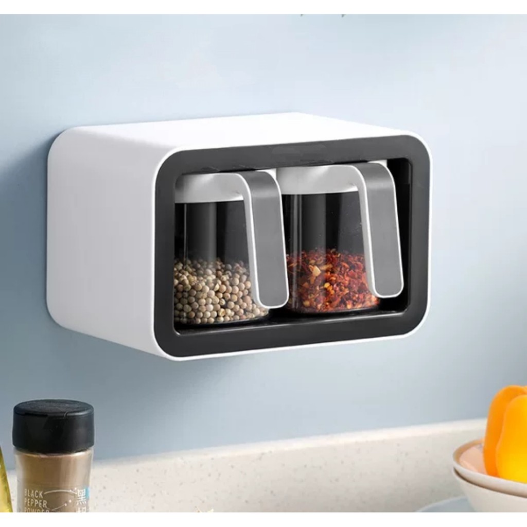 Kệ đựng gia vị kèm thìa Ecoco 2 ngăn và 3 ngăn cao cấp không khoan tường mẫu mới 2022 | BigBuy360 - bigbuy360.vn