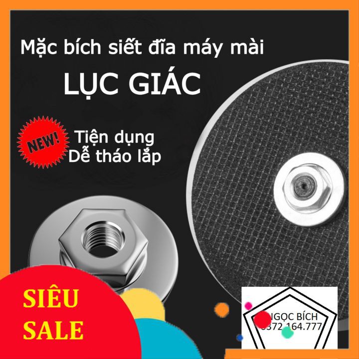 [RẺ VÔ ĐỊCH] Cặp đồng xu mặt bích lục giác siết đĩa cắt gắn máy mài cầm tay 100mm mẫu mới dễ tháo lắp hơn