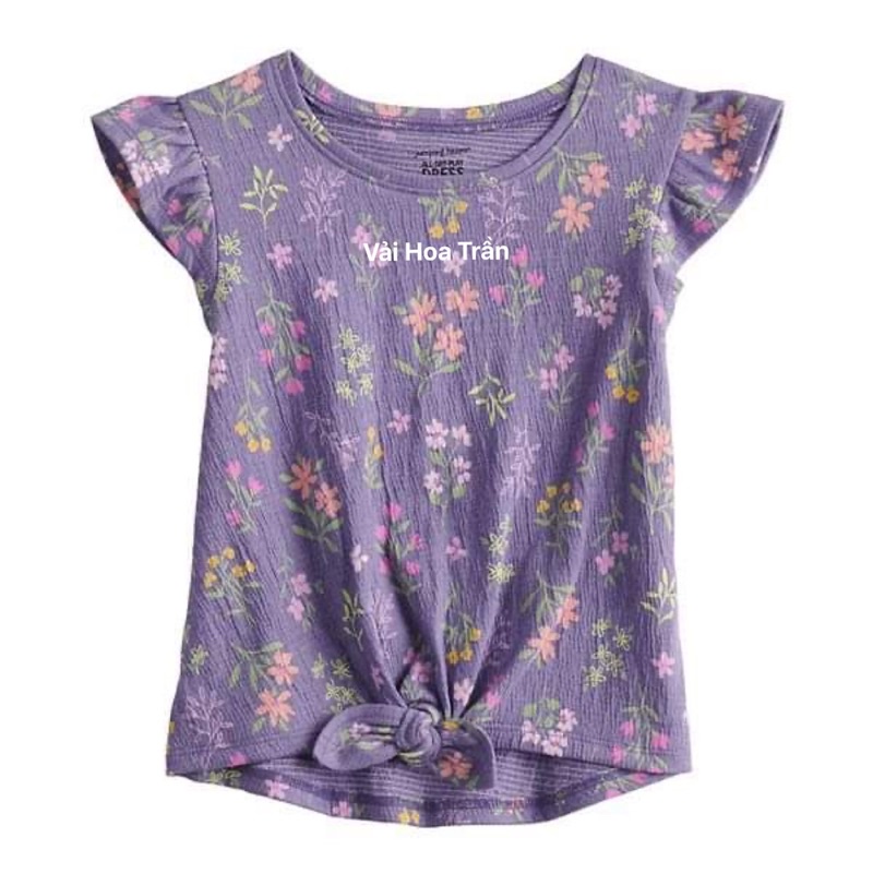 Vải thun cotton nhún hoa nhí 3 mẫu