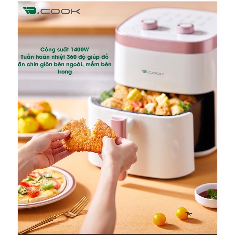 Nồi chiên không dầu BCOOK dung tích 6 Lít, mẫu 2023 - Bảo Hành 12 Tháng