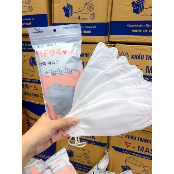 THÙNG KHẨU TRANG KHÁNG KHUẨN KF94 4D VINA MASK 300 CHIẾC | BigBuy360 - bigbuy360.vn