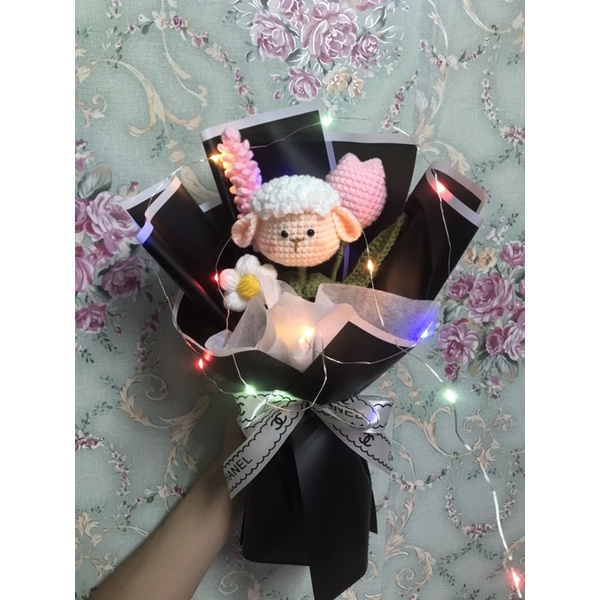 BÓ HOA CỪU BẰNG LEN-QUÀ TẶNG Ý NGHĨA , TRANG TRÍ , DECOR